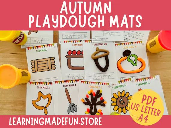 Fall Play Dough Mats Preschool Printables Play Doh Mats - Etsy | Etsy (US)