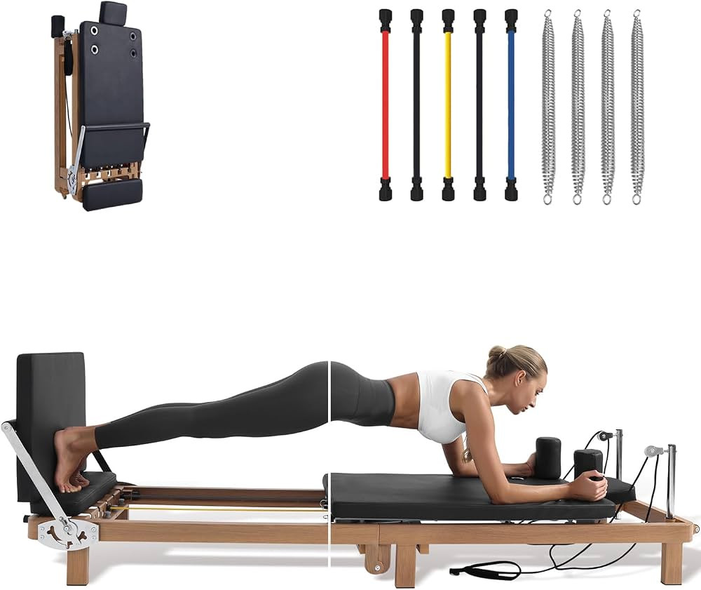 Foldable Pilates Reformer & Pilates Square Box Set–90% Pre-Assembled Home Gym Women Men Workout... | Amazon (US)