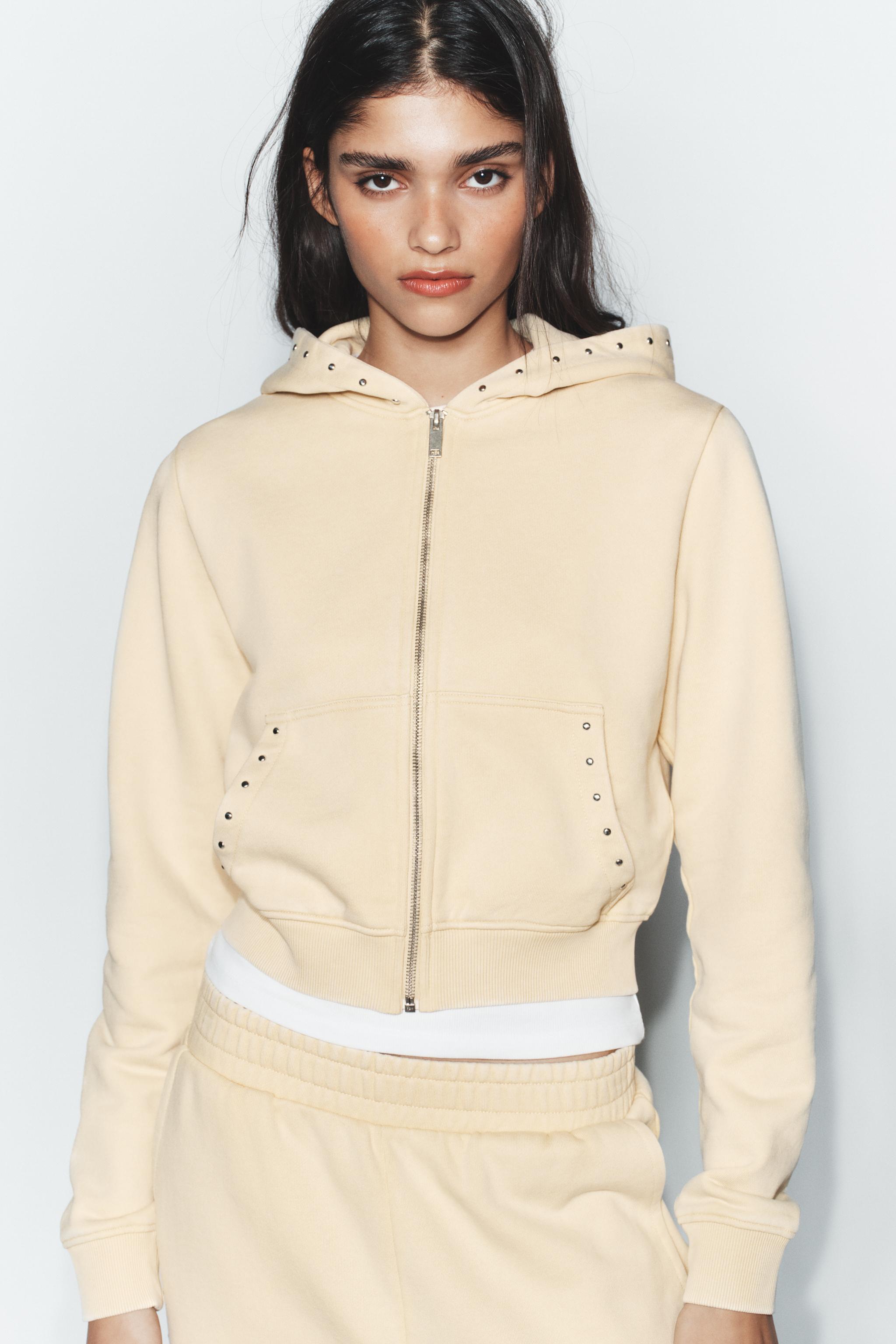 STUDDED HOODIE SWEATSHIRT | Zara US