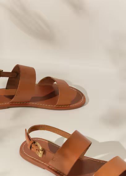 Leather sandals with straps brown - Kids - 6 - MANGO KIDS | MANGO (UK)