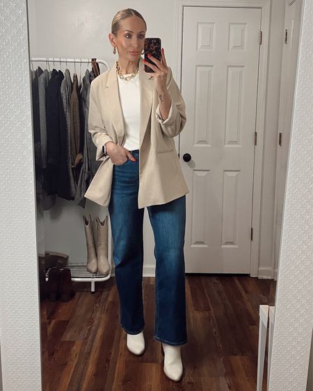 Neutral, casual work ootd 
.
.
.
#workoutfits #blazerootd #midsize 

#LTKmidsize #LTKworkwear #LTKstyletip