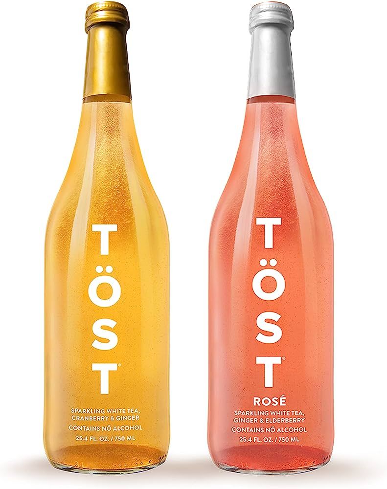 TÖST + TÖST ROSÉ All-Natural Alcohol Free Sparkling Beverage, 25.4 Fl Oz (Combo pack of 6) | Amazon (US)