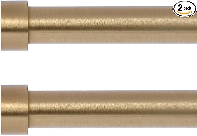 OLV 2 Pack Gold Rods for Window 72-144 inch, Adjustable Single Window Curtain Rods with End Cap D... | Amazon (US)