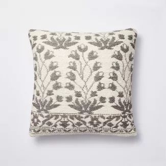 Woven Jacquard Floral Pillow Blue/Cream - Threshold™ designed with Studio McGee | Target