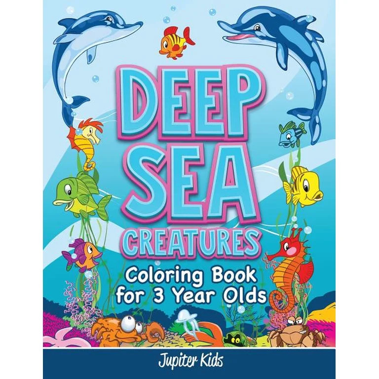 Deep Sea Creatures : Coloring Book for 3 Year Olds (Paperback) | Walmart (US)