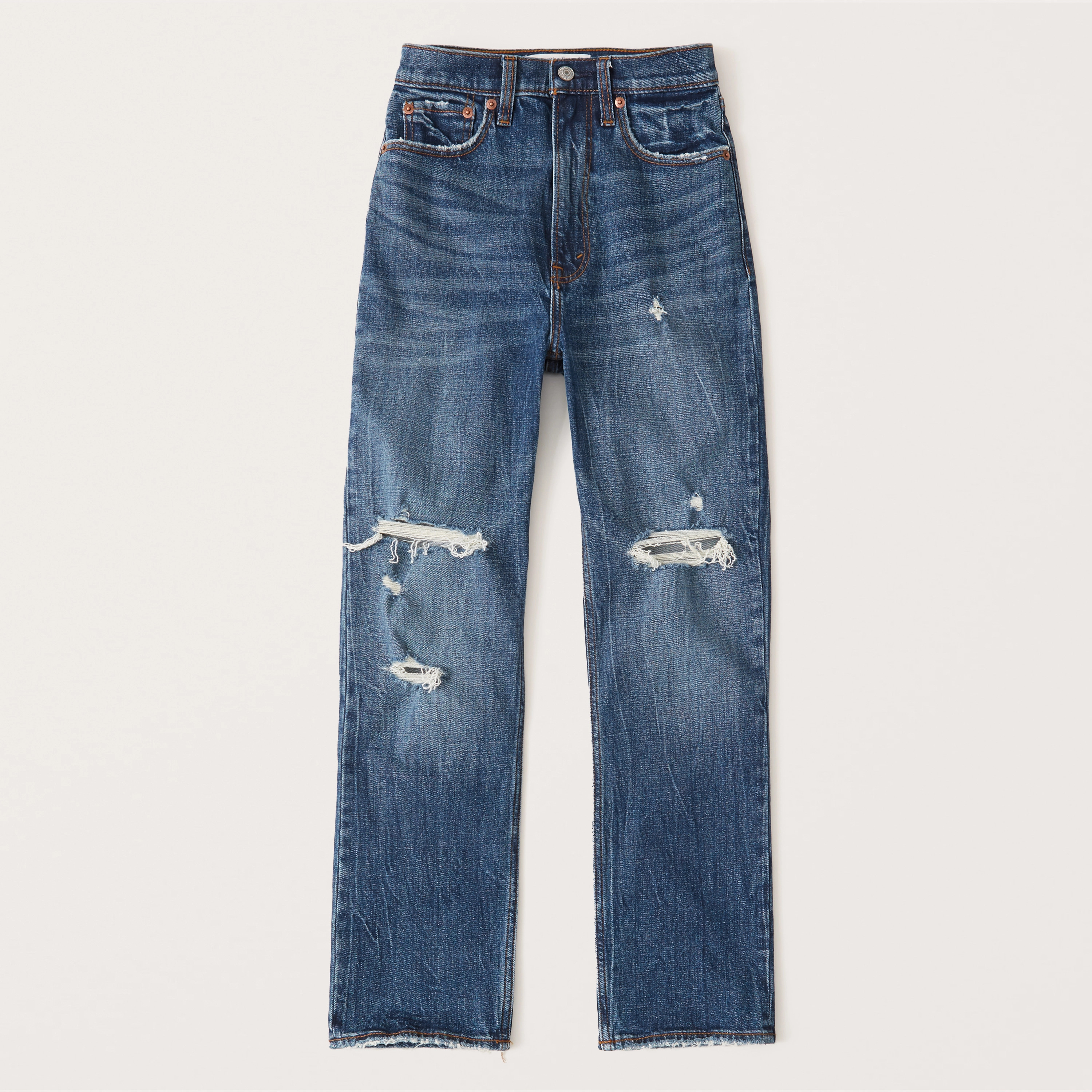 Ultra High Rise Ankle Straight Jeans | Abercrombie & Fitch (US)
