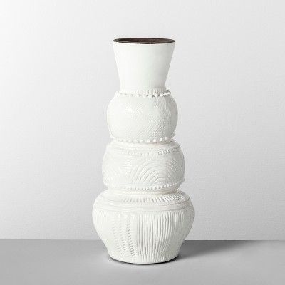 13" x 6" Etched Terra Cotta Vase White - Opalhouse™ | Target