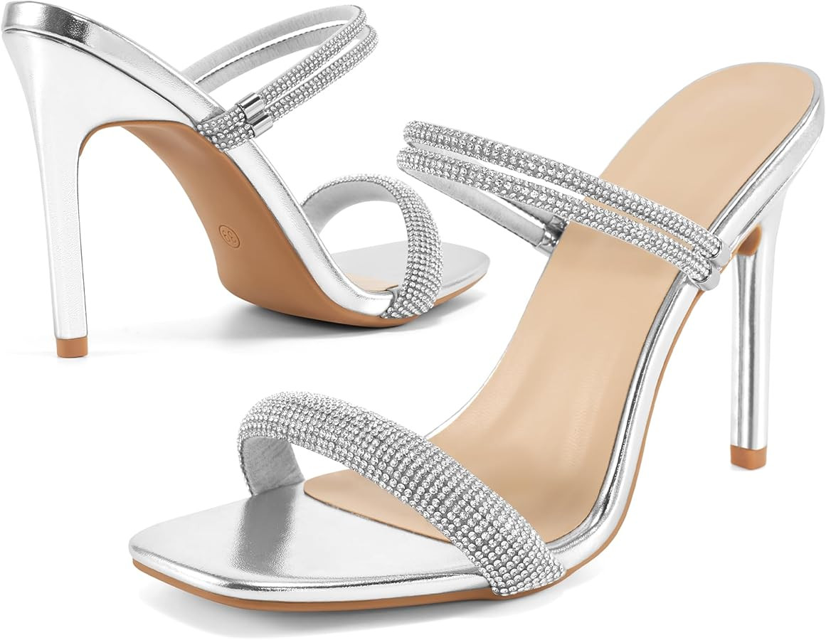 Comfortable Heels for Women Wedding: Fashion Womens Stiletto Heeled Sandals for Party Prom - Ladi... | Amazon (US)