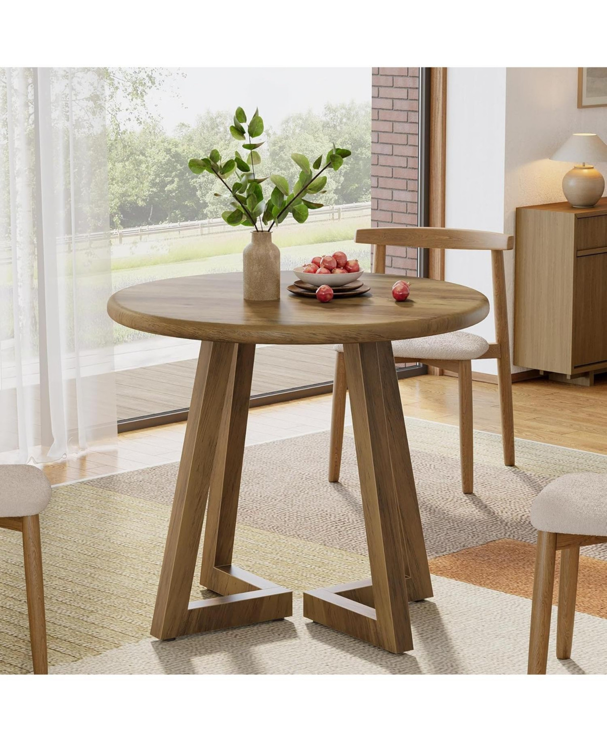 Tribesigns Small Round Dining Table for 2-4 People, 31.5-Inch Kitchen Table for Dining Room, Living Room - Brown | Macy's