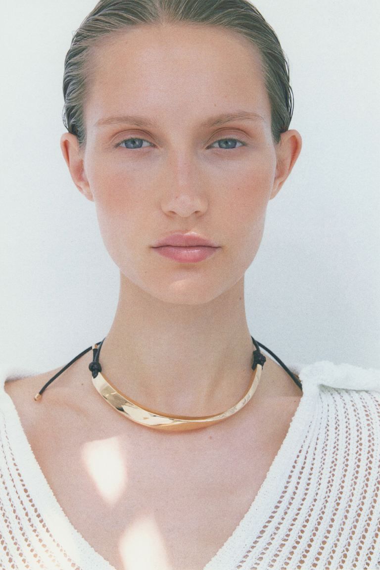 Cord Necklace - Gold-colored/black - Ladies | H&M US | H&M (US + CA)