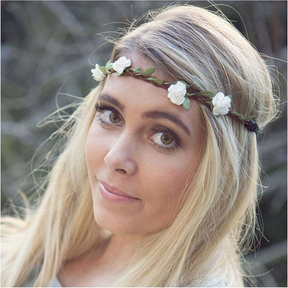 Hawaiian Flower Headband for Women and Girls Flower Crowns Hair Band Cute Beach Daisy Headband wi... | Amazon (US)