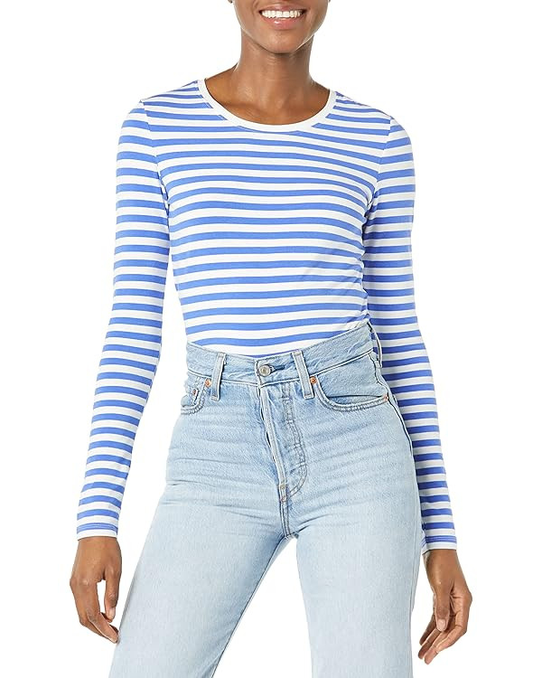 Amazon Essentials Womens Regular-Fit Long-Sleeve Crewneck T-Shirt (Available in Plus Size) | Amazon (US)