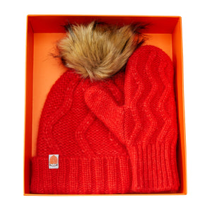 The Beacon Beanie and Mitten Gift Set in Red | Sh*t That I Knit