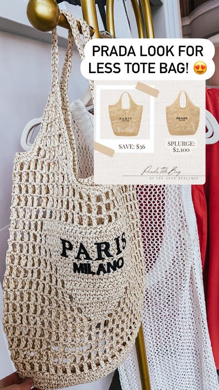 The cutest Prada knit tote bag lookalike from Amazon! Perfect for summer 
#founditonamazon 

#LTKSeasonal #LTKitbag #LTKstyletip