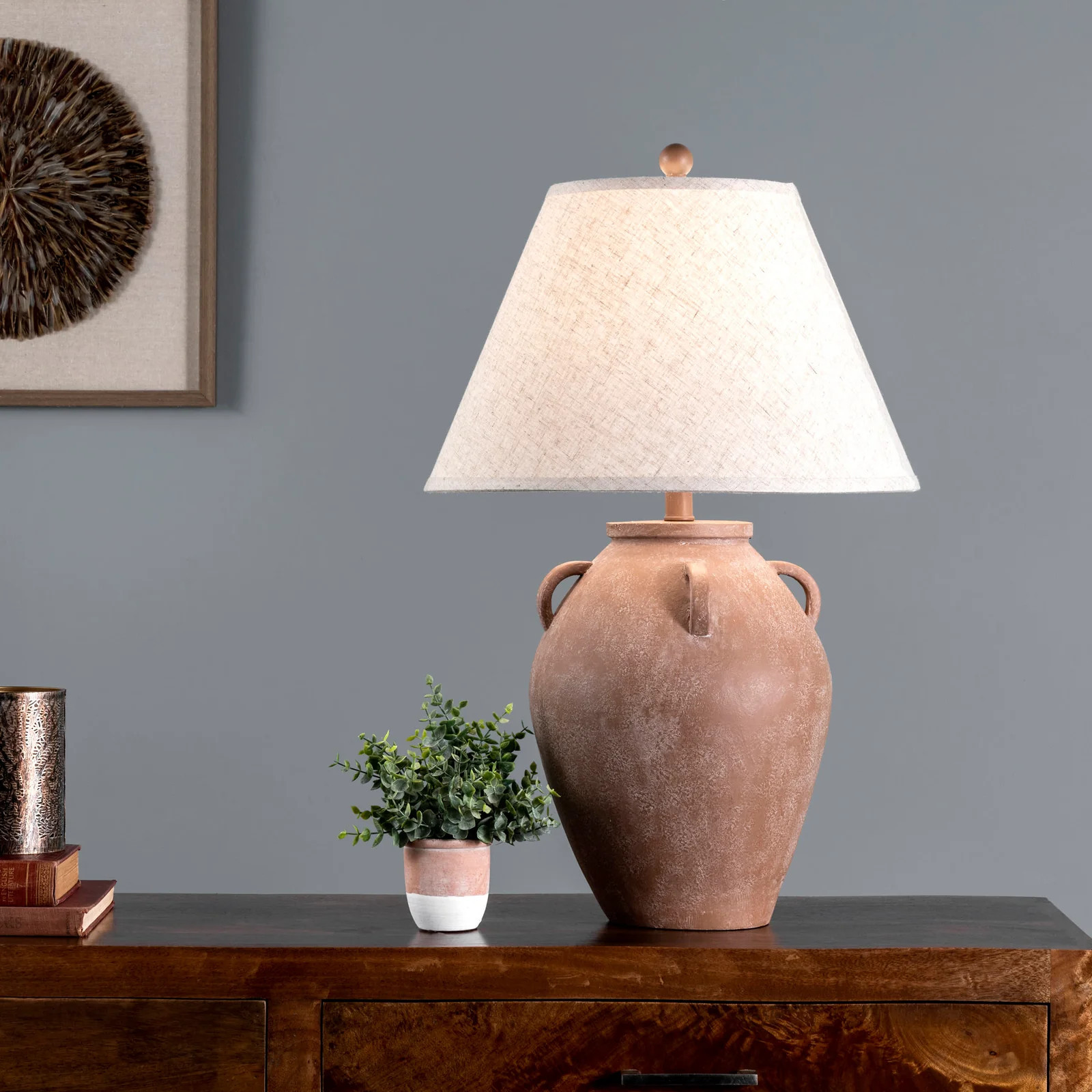 29-inch Vintage Resin Amphora Table Lamp | Rugs USA