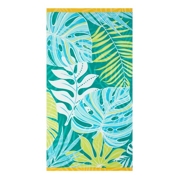 Better Homes & Gardens 100% Cotton Catalina Palm Oversized Beach Towel, 38" x 72" | Walmart (US)