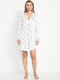 Long-Sleeve Knit Sleep Shirt | Old Navy (US)