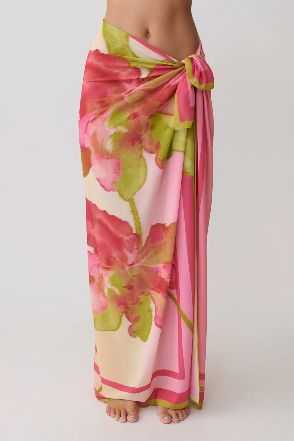 Nena Printed Sarong - Camillea Flower Print | Meshki UK