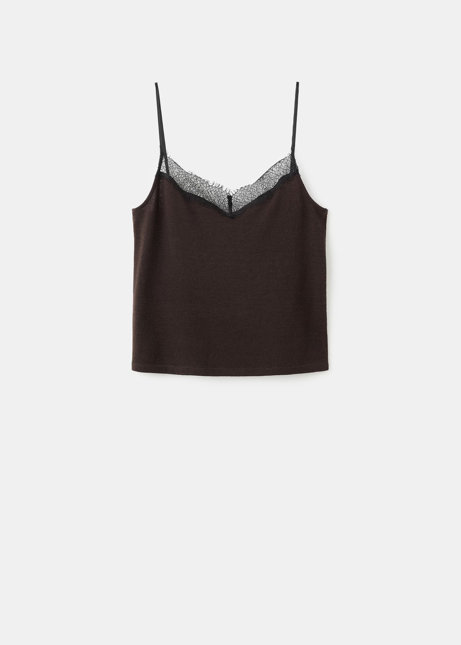 Lace suspenders top - Women | MANGO United Kingdom | MANGO (UK)