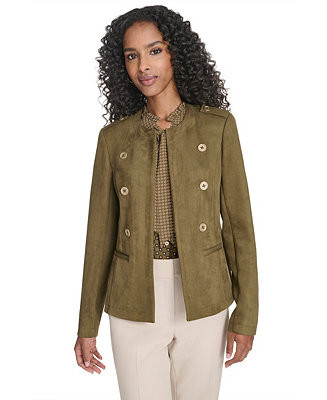 Tommy Hilfiger Women's Scuba Suede Long Sleeve Jacket - Macy's | Macy's