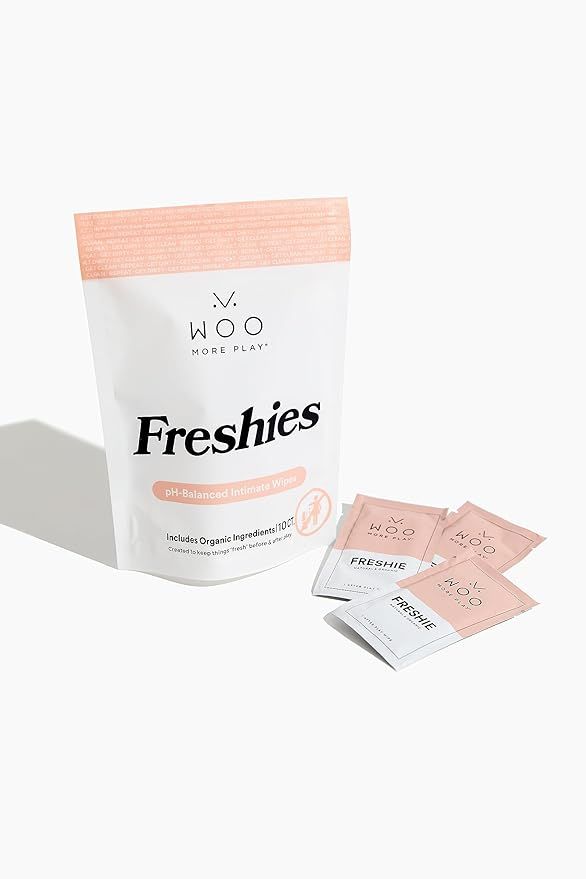 Woo More Play Freshies: All-Natural Feminine Intimacy Towelette Wipes with Coconut Oil and Aloe V... | Amazon (US)