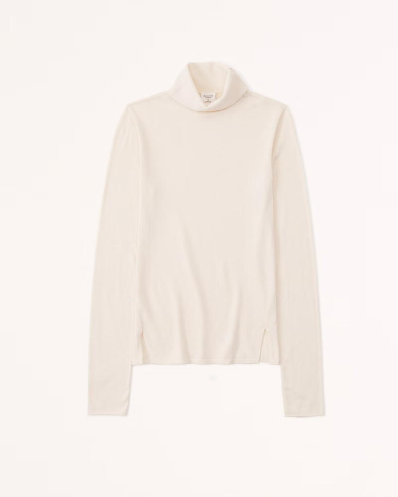 Slinky Turtleneck Sweater | White Sweater Sweaters | Winter Outfit Inspo | Abercrombie & Fitch (US)