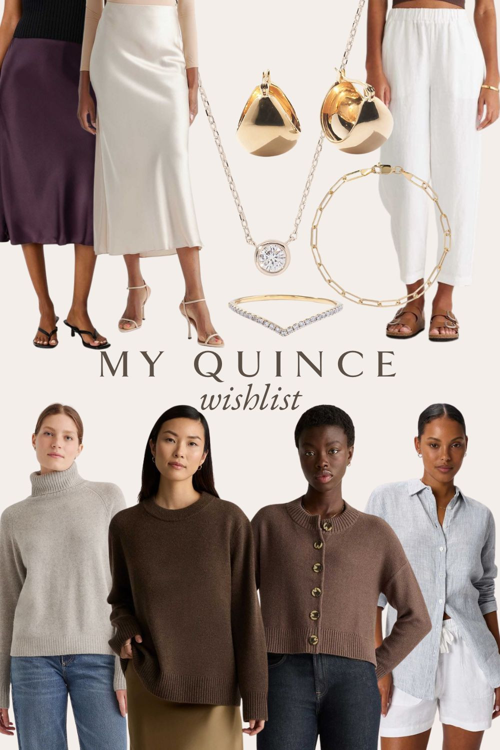 Fall wardrobe, winter outfits, affordable style, neutral clothing, silk skirt, linen shirt, cashmere sweater 

 #LTKFindsUnder50 #LTKFindsUnder100