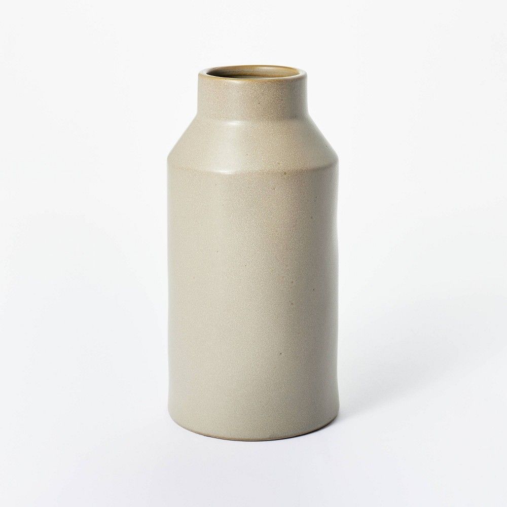 8"" x 4"" Carved Ceramic Vase Gray - Threshold designed with Studio McGee | Target