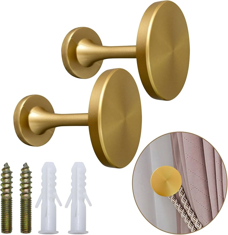 Curtain Tiebacks 2 Pack Curtain Holdbacks Zinc Alloy Curtain Tiebacks Wall Mounted with Screws, D... | Amazon (US)