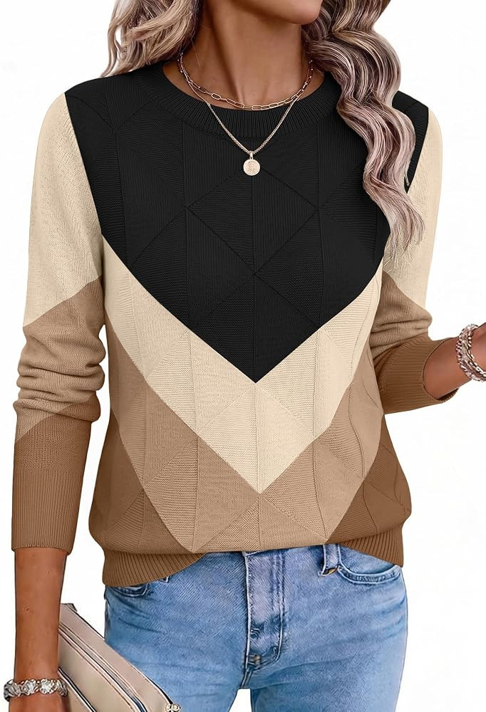 Zeagoo Womens Sweaters Crewneck Long Sleeve Soft Casual Knit Pullover Tops | Amazon (US)