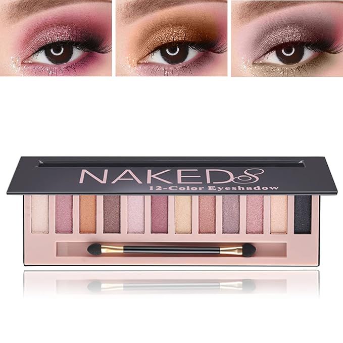 Pearl 12 Colors Makeup Naked Eyeshadow Palette,Nude Matte Shimmer Eyeshadow Palette,Natural Glitt... | Amazon (US)