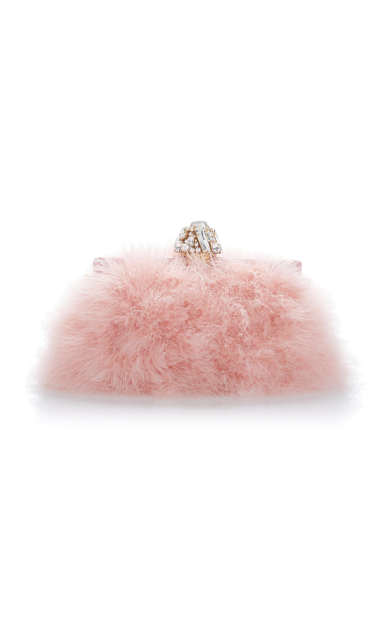 Dolce & Gabbana Crystal-Embellished Feather Clutch | Moda Operandi Global