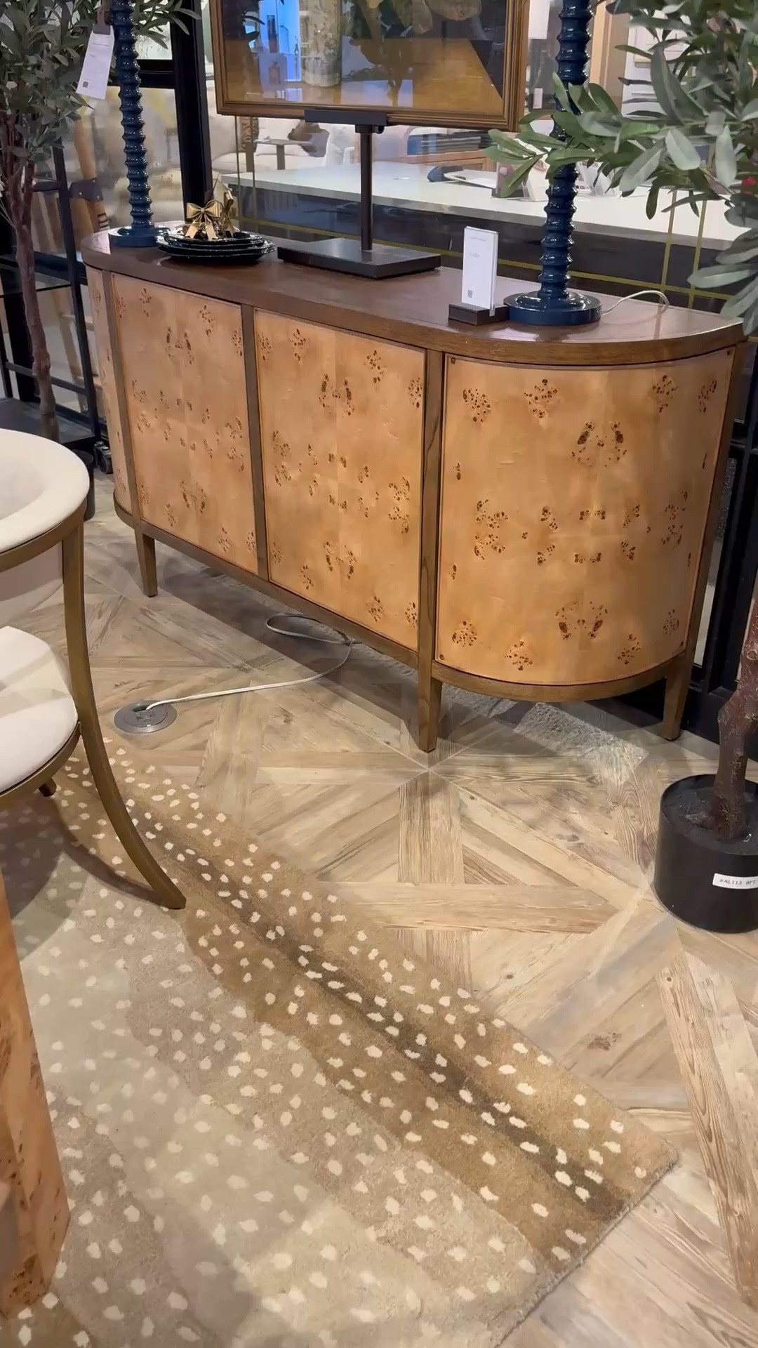 This burlwood cabinet console is beautiful!  Living room decor, home decor, area rug, home refresh 

#LTKdayinmylife #LTKHome #LTKSeasonal