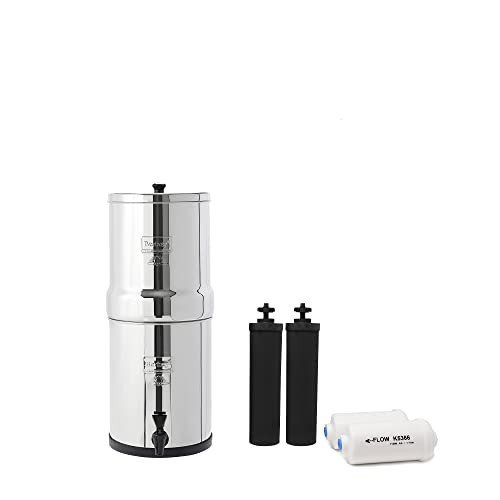 Travel Berkey Gravity-Fed Water Filter with 2 Black Berkey Elements + 2 Berkey PF-2 Fluoride and Arsenic Reduction Elements—Use at Home or Outdoors | Amazon (US)