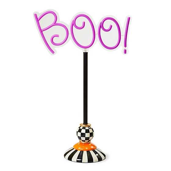 Pedestal Illuminated Neon Boo Sign | MacKenzie-Childs