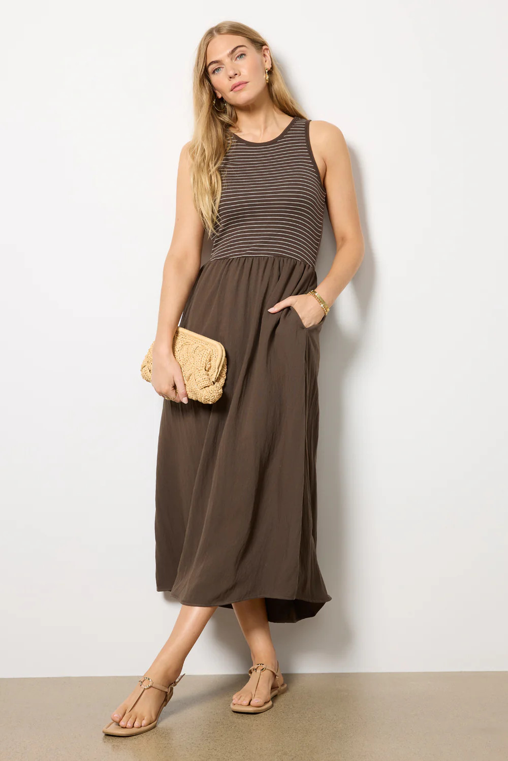 Charlotte Striped Midi Dress | Evereve