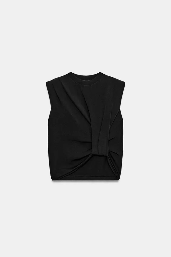 KNIT TOP WITH SHOULDER PADS | Zara US
