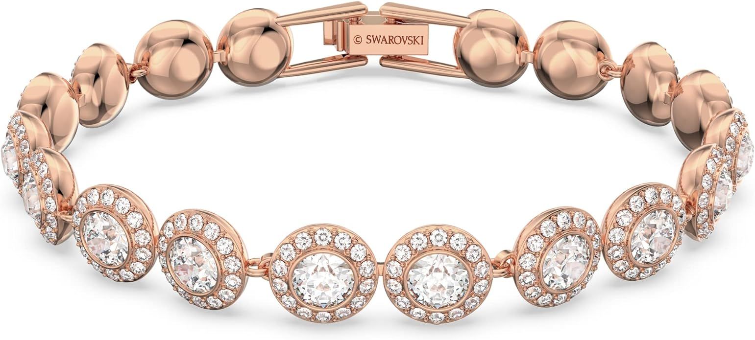 Swarovski Angelic bracelet, Round cut, White, Rose gold-tone plated | Amazon (UK)