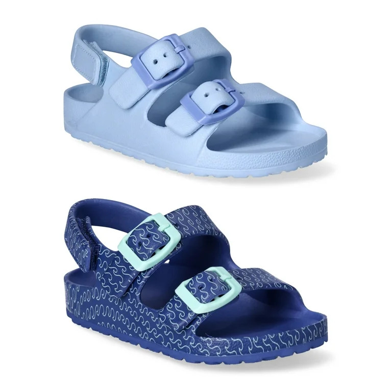 Wonder Nation Toddler Kids Buckle EVA Sandals 2-Pack | Walmart (US)