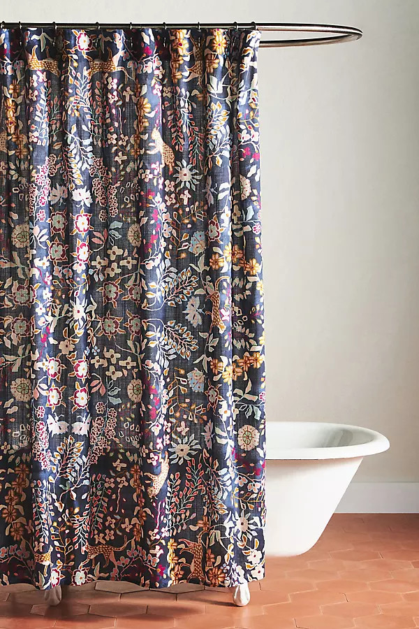 The Printed Cotton Slub Shower Curtain Collection | Anthropologie (US)