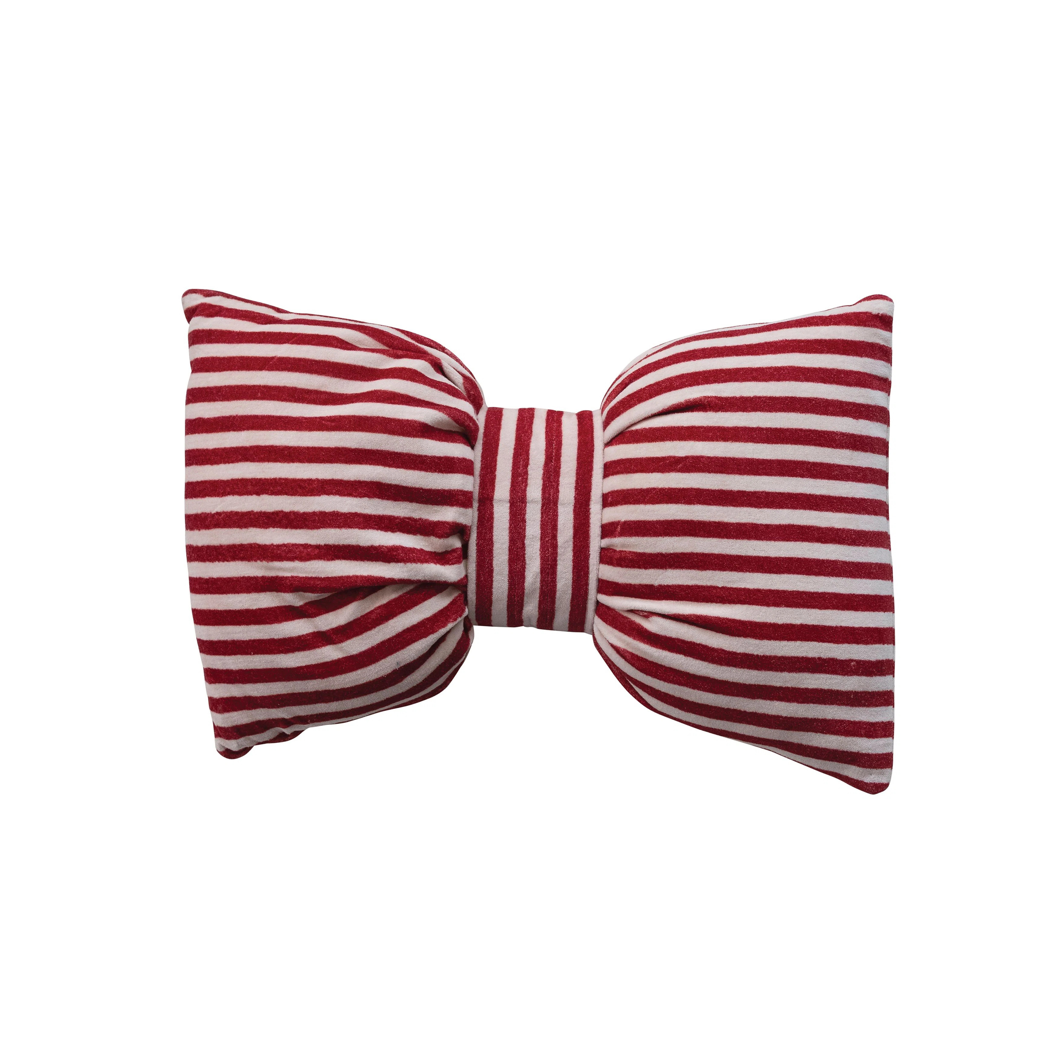 Velvet Bow Shaped Striped Lumbar Pillow | Wayfair North America