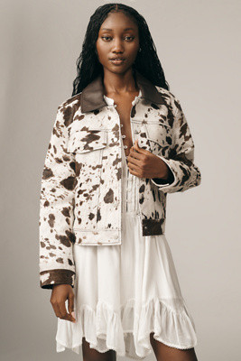 Avec Les Filles Calf Hair Trucker Jacket | Anthropologie (US)