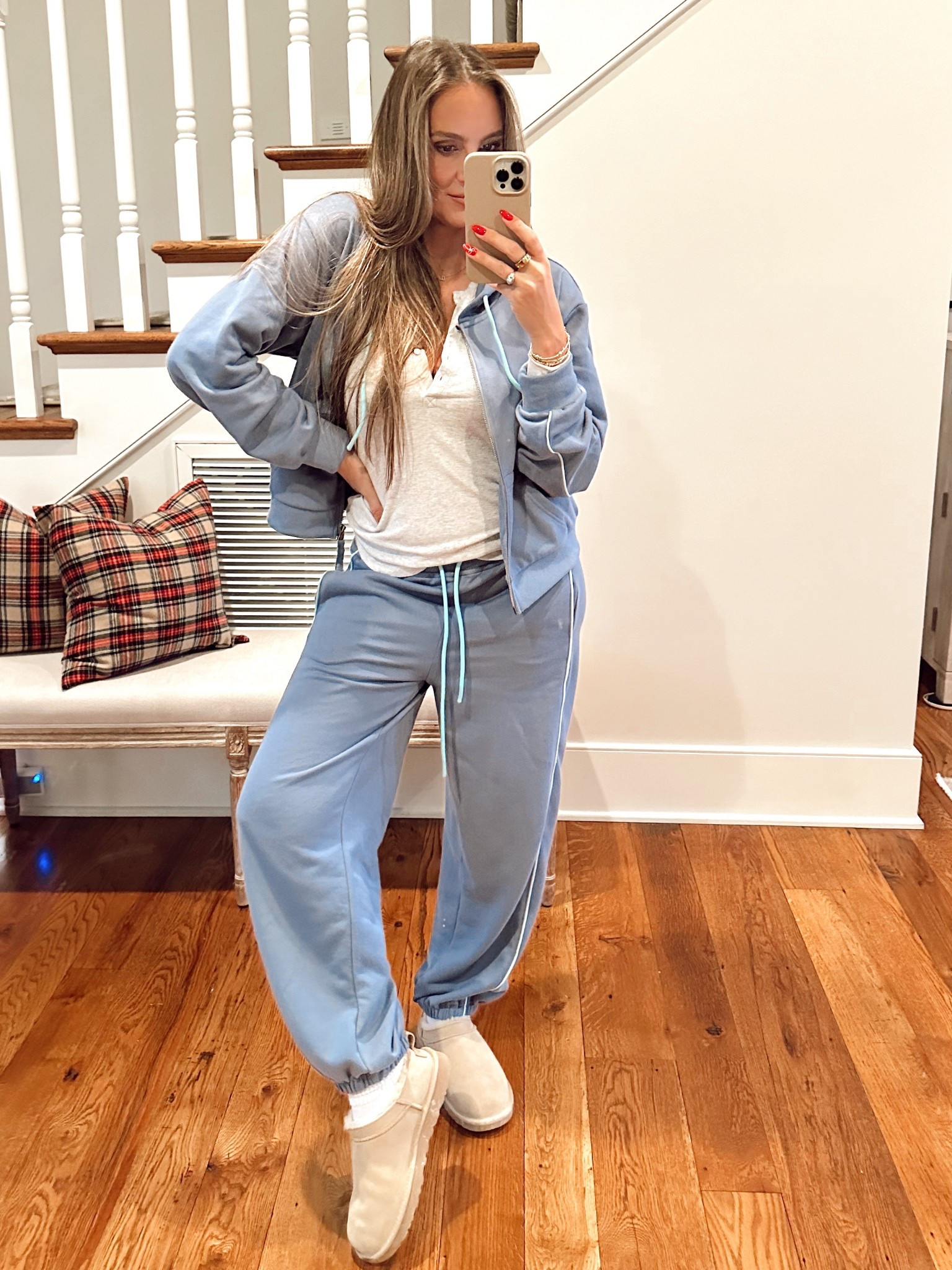 Amazon find: perfect Free People dupe outfit and it’s so comfy! Wearing size Small. Paired wonderfully with my Aerie henley and Ugg micro mini boots for a great casual outfit. Comfy travel look  

#LTKootd #LTKmomlife #LTKTravel