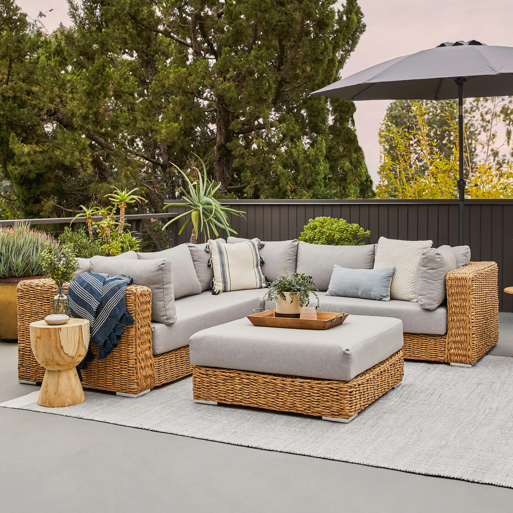 Capra 97" Outdoor Sectional Set - Beach Sand | Article