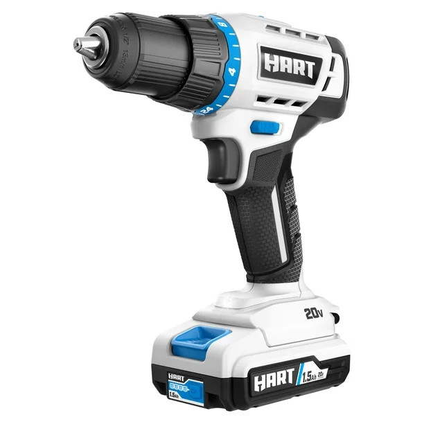 HART 20-Volt Cordless 1/2-inch Drill/Driver Kit, (1) 1.5Ah Lithium-Ion Battery, Gen 2 | Walmart (US)