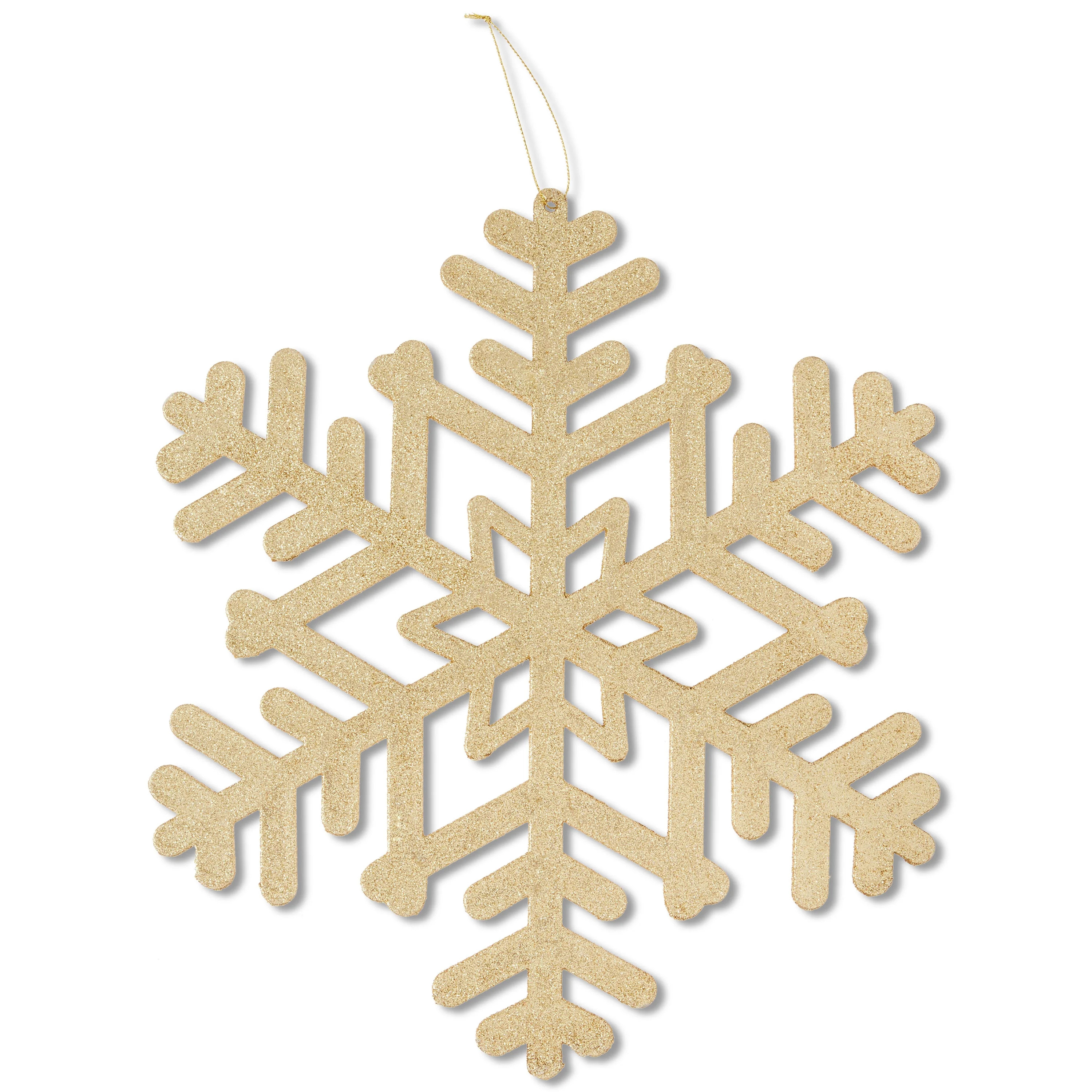 Jumbo Gold Glitter Snowflake Christmas Ornament, 14 in, by Holiday Time | Walmart (US)