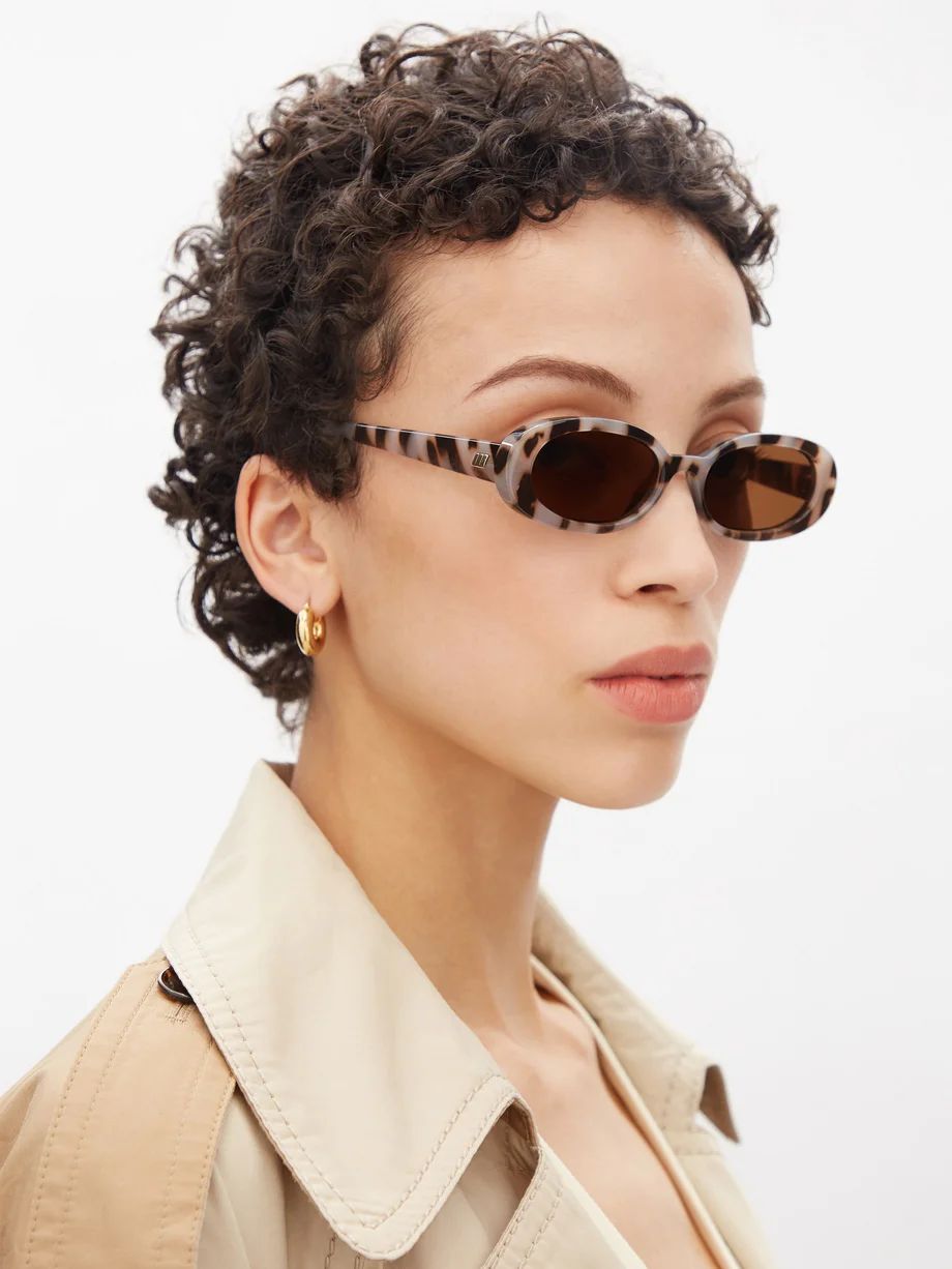 Outta Love oval tortoiseshell-acetate sunglasses | Le Specs | Matches (UK)