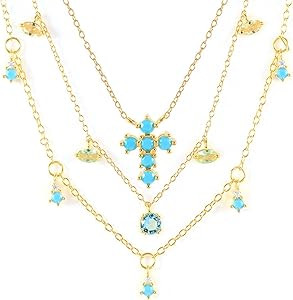 Gold Cross Pendant Necklace, Fashion S925 Sterling Silver Necklace Women Jewelry Accessories | Amazon (US)