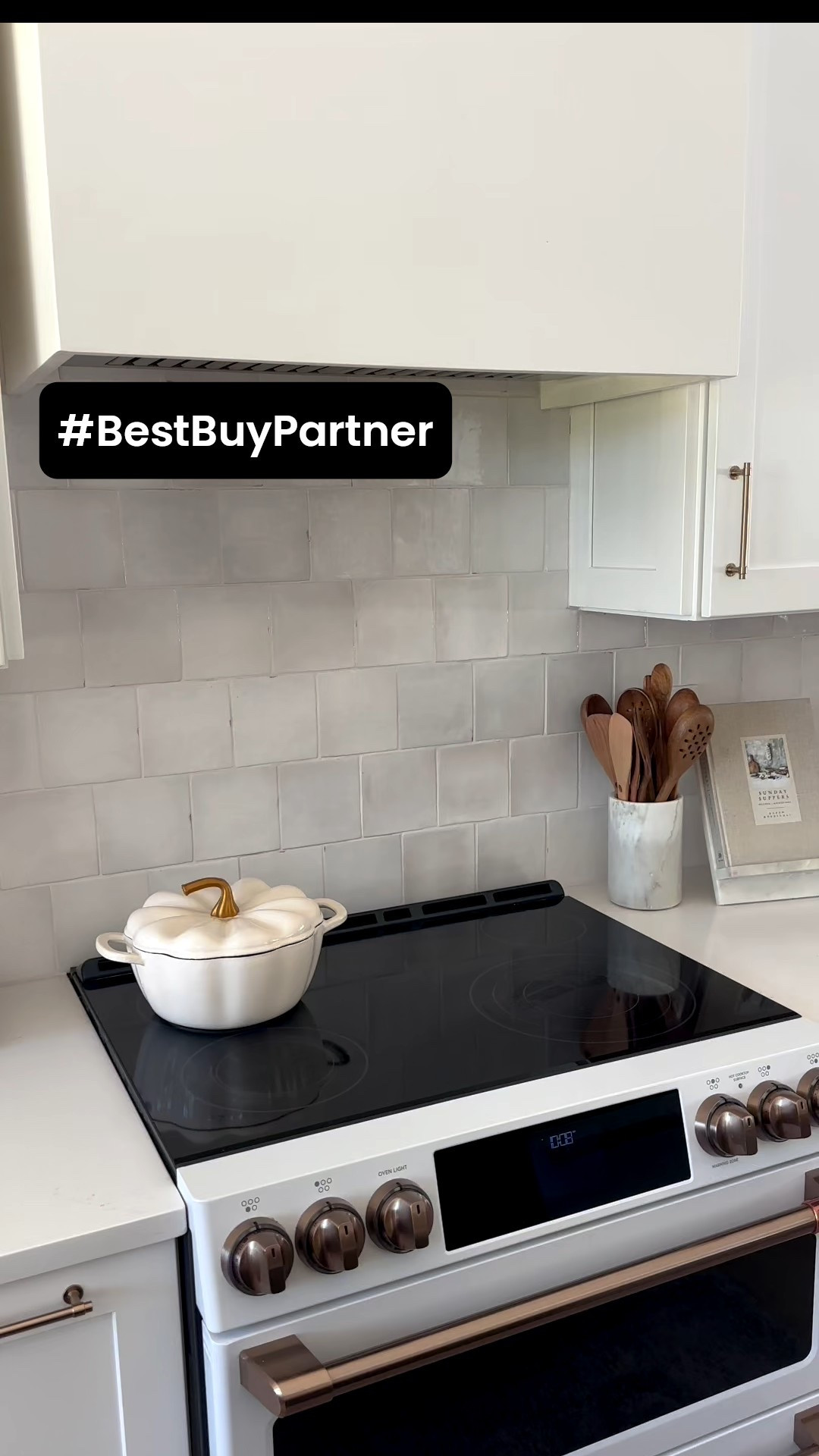 #BestBuyPartner I’m excited to share about our Cafe Matte White Double Oven Range that is available @BestBuy. It offers interchangeable hardware, we chose the gorgeous brushed bronze!  This range is also available in stainless steel and matte black.  With the double oven and 5 induction burners, it’s perfect for large families or to prepare party dishes. It also offers a no preheat air fry option that we love! 

•Save up to an extra $700 on Café appliances, plus an extra 10% off Café handle and knobs accessory kits.

#CafeAppliances #DistinctByDesign

#LTKSaleAlert #LTKHome #LTKHoliday