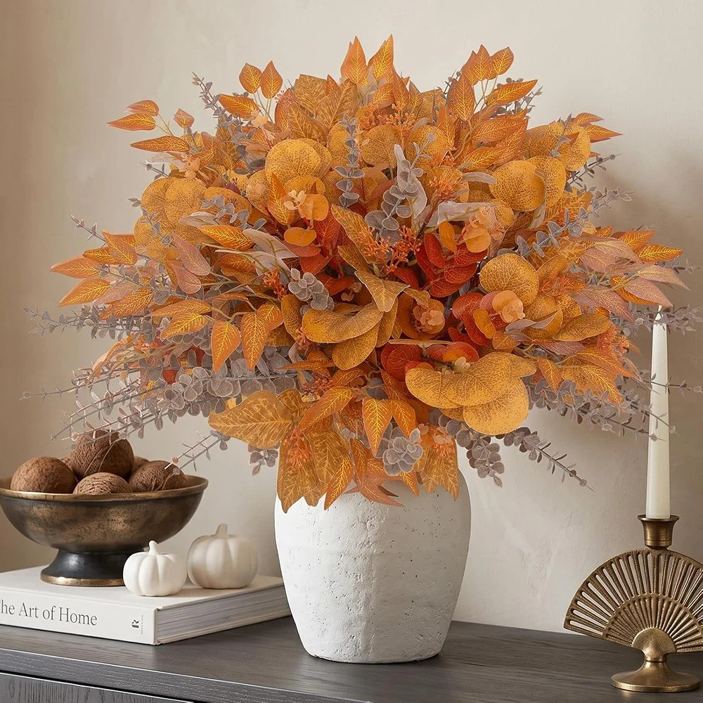 130PCS Fall Artificial Eucalyptus Stems – 6 Varieties of Faux Autumn Greenery for Wedding Bouquets, Farmhouse, Thanksgiving & Seasonal Decor | Wayfair North America